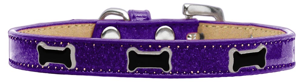Black Bone Widget Dog Collar Purple Ice Cream Size 18